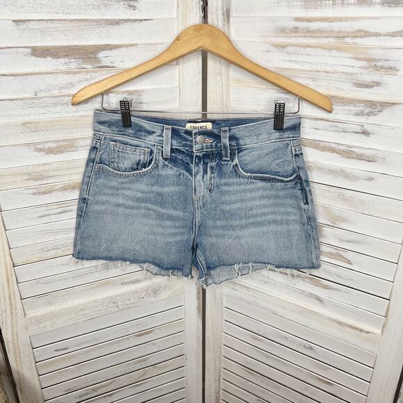 L'AGENCE Women's Ryland High Rise Cut Off Denim Shorts Medium Wash Distressed 25 - Picture 11 of 11